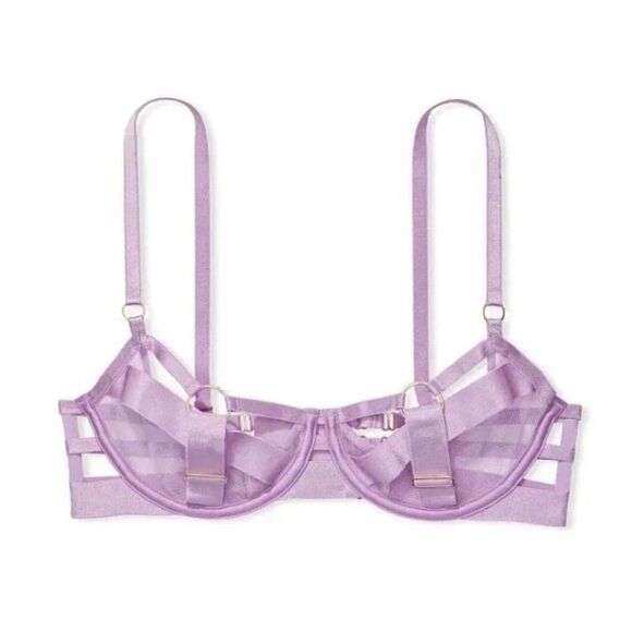 Victoria's Secret Other - NWT Victoria Secret Sexy Strappy Caged Open Cup Demi Bra in Lilac size 34DD